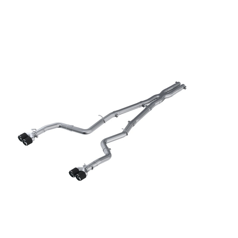 MBRP 15-16 Dodge Challenger 5.7L HEMI SS 3in Quad Split Rear Exit w/ Carbon Fiber Tips - T304 - T1 Motorsports