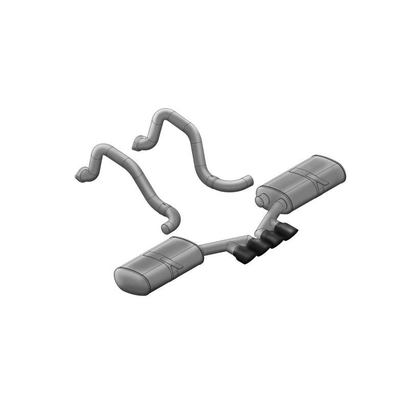 Corsa Sport Axle-Back Exhaust (Black Tips) - 1997-2004 Chevrolet Corvette C5 Z06 5.7L V8
