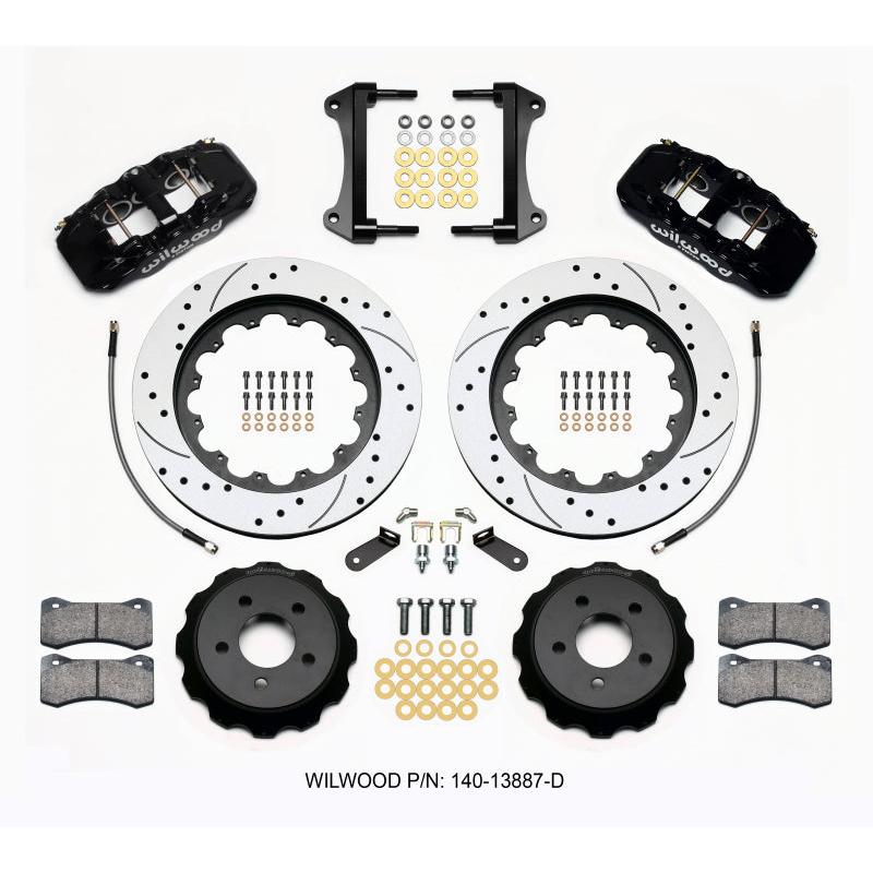 Wilwood AERO6 Front Hat Kit 15.00 Drilled 2015-Up Mustang w/Lines - T1 Motorsports