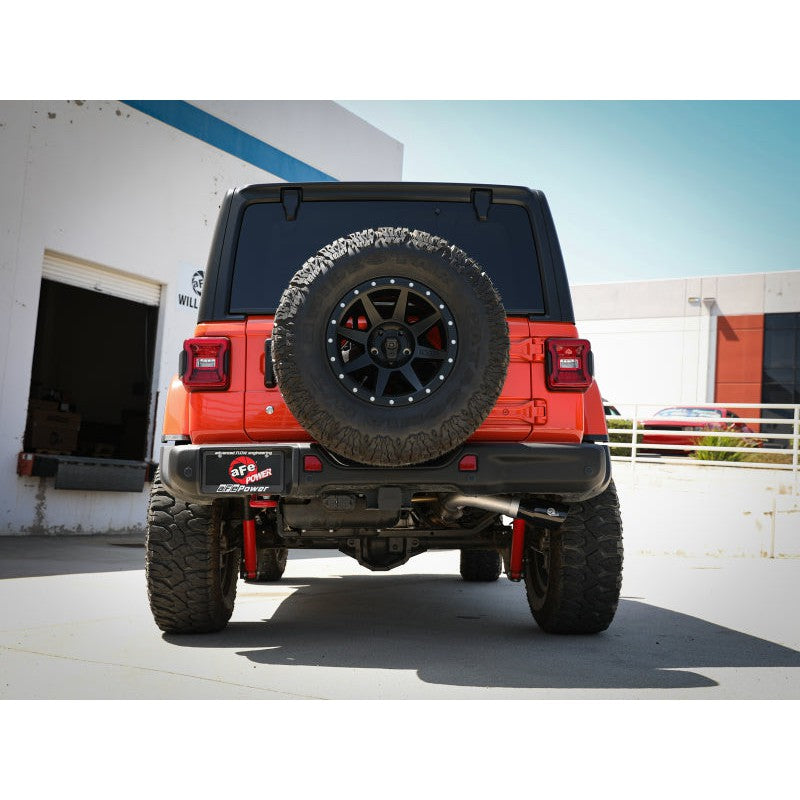 aFe 20-21 Jeep Wrangler Large Bore-HD 3in 304 Stainless Steel DPF-Back Exhaust System - Black Tip