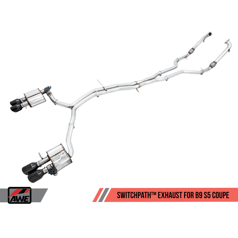 AWE Tuning Audi B9 S5 Coupe SwitchPath Exhaust w/ Black Diamond Tips (102mm)