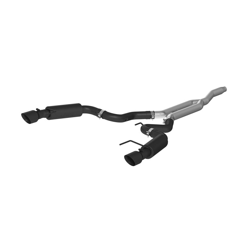 MBRP 15-19 Ford Mustang EcoBoost 2.3L Black 3in Cat Back Dual Split Rear Exit (Race Version) - T1 Motorsports