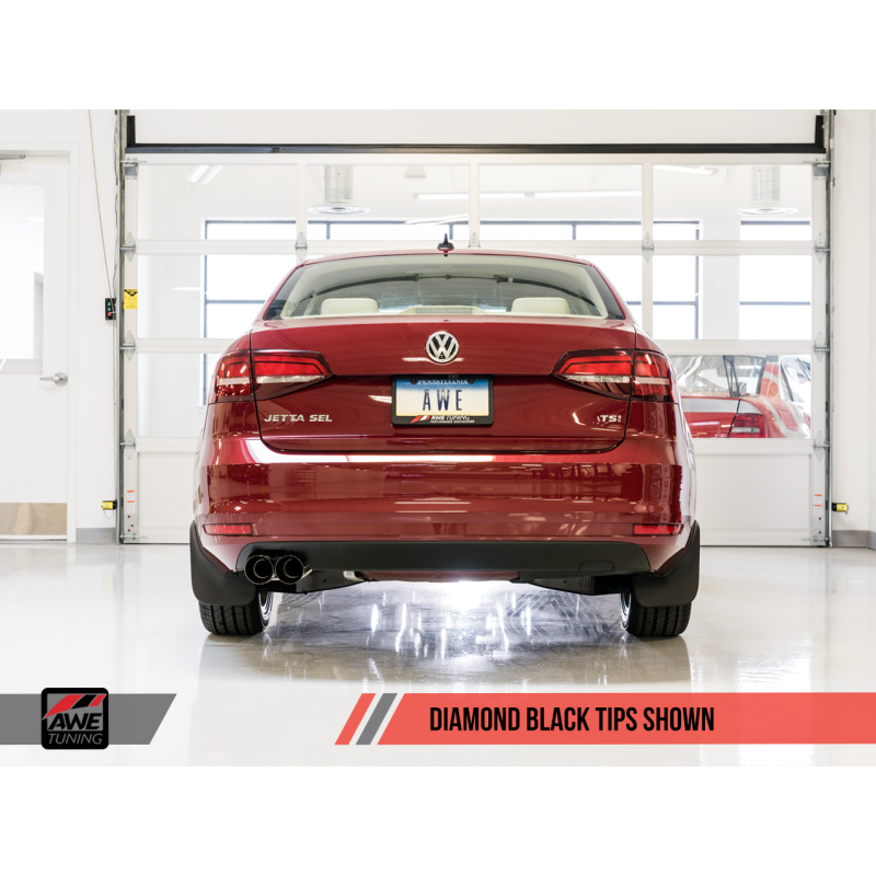 AWE Tuning Mk6 GLI 2.0T - Mk6 Jetta 1.8T Touring Edition Exhaust - Diamond Black Tips