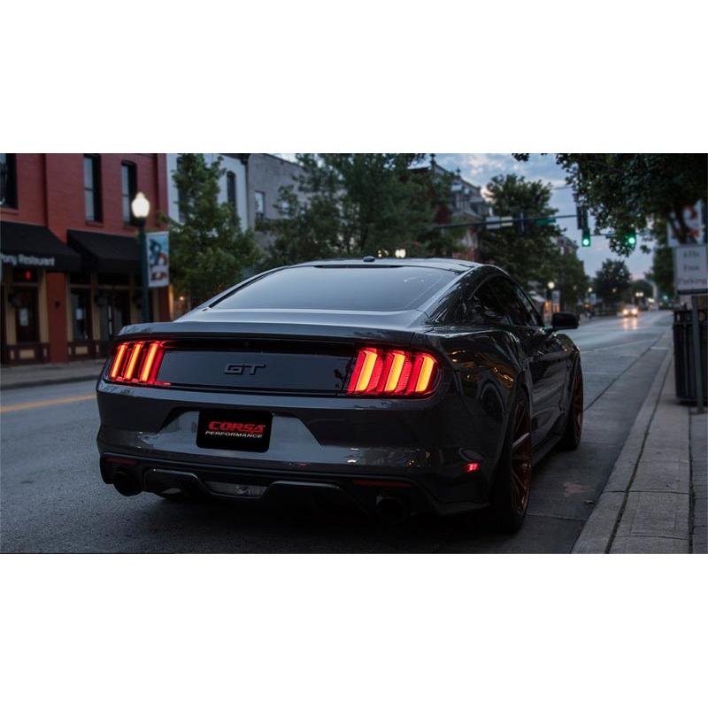 Corsa 3in Sport Cat-Back Exhaust Dual Rear Exit w/ Black Tips - 2015-2017 Ford Mustang GT Coupe 5.0L