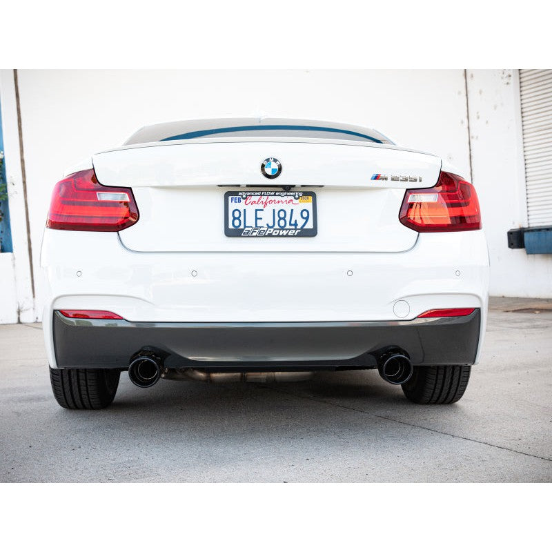 aFe MACH ForceXP 3IN to 2.5IN 304SS Cat-Back Exhaust System w/ Black Tips 14-16 BMW M235i (F22/23)