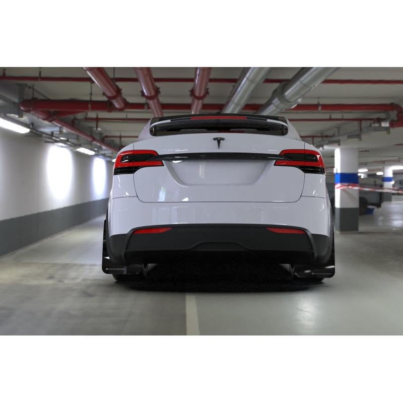 Rally Armor 2022 Tesla Model X Black UR Mud Flap w/ White Logo