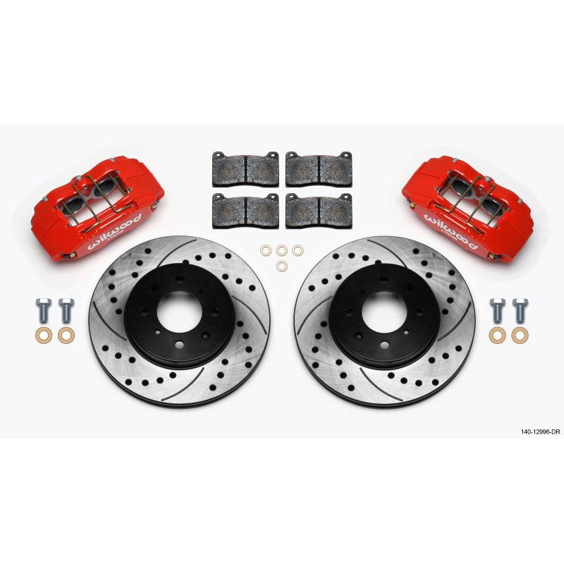 Wilwood DPHA Front Caliper & Rotor Kit Drill Red Honda / Acura w/ 262mm OE Rotor - T1 Motorsports