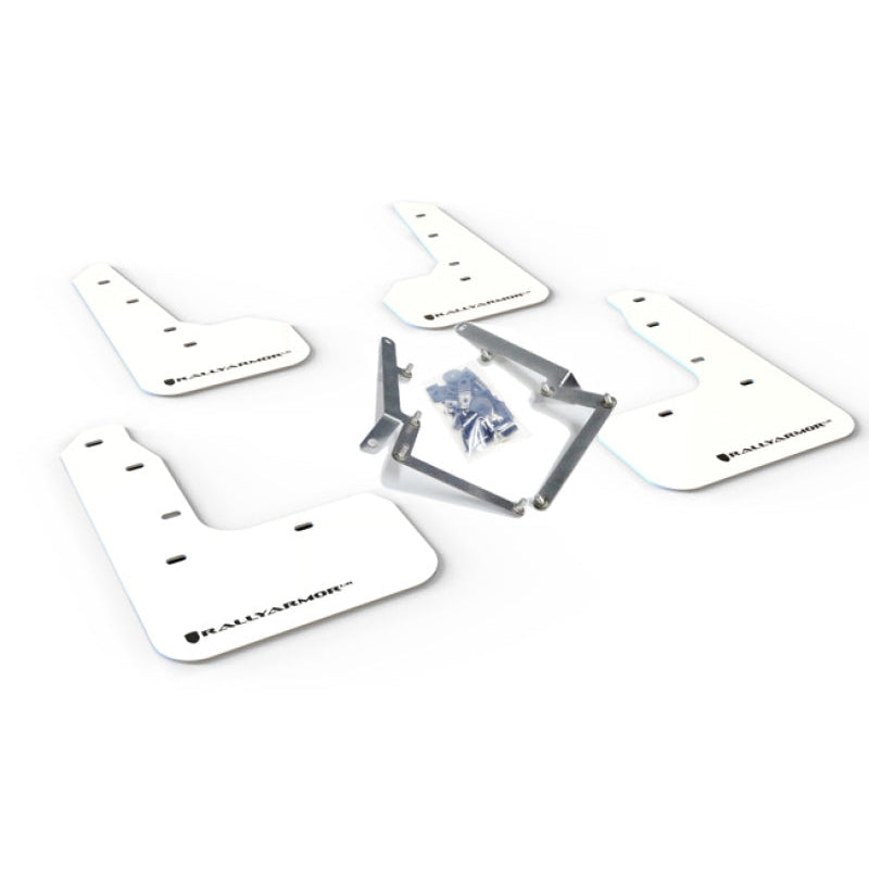 Rally Armor 17-21 Honda Civic Sport & Touring (Hatch) White UR Mud Flap w/ Black Logo - T1 Motorsports