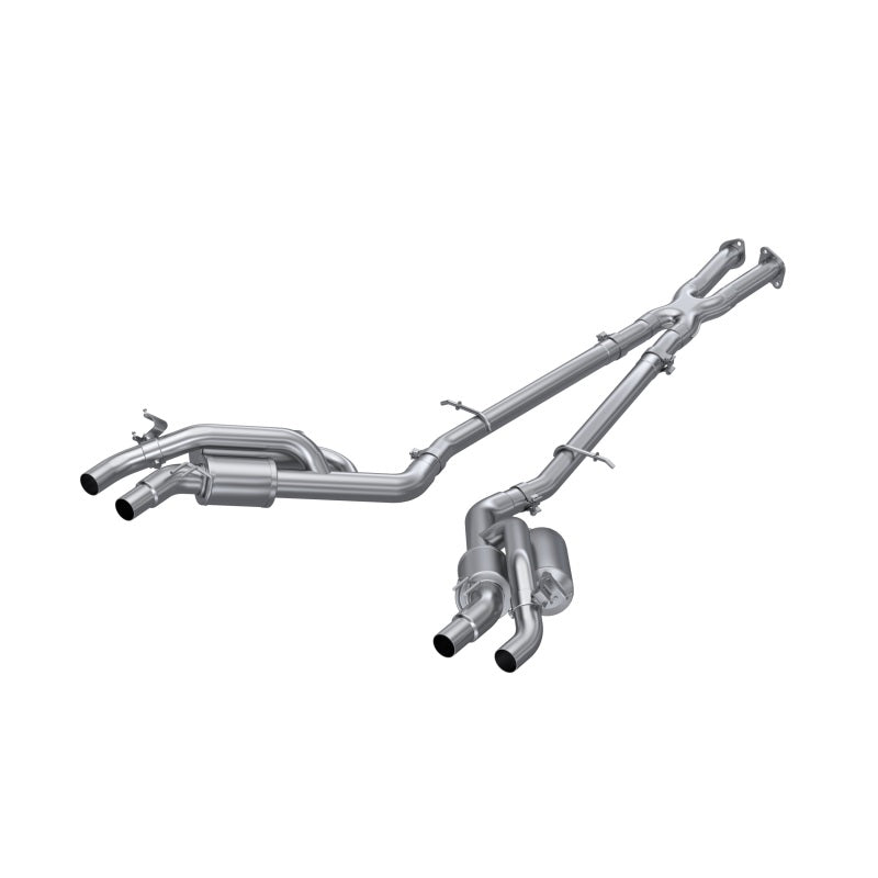 MBRP 2022 Kia Stinger 3.3L T304 SS Cat-Back Exhaust- Dual Split Rear Quad Outlet Uses Factory Bezels - T1 Motorsports
