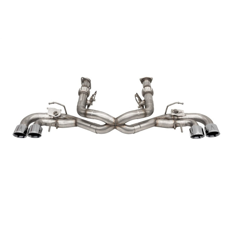 Corsa 3in Valved Cat-Back Exhaust (Valve Delete) (No Muffler) w/Polished Tips - 2020-2024 Corvette C8