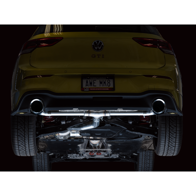 AWE 2022+ Volkswagen GTI MK8 Touring Edition Exhaust - Chrome Silver Tips