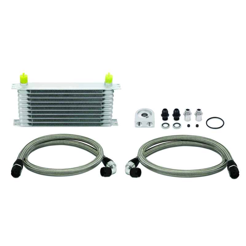 Mishimoto Universal 10 Row Oil Cooler Kit (Metal Braided Lines) - T1 Motorsports
