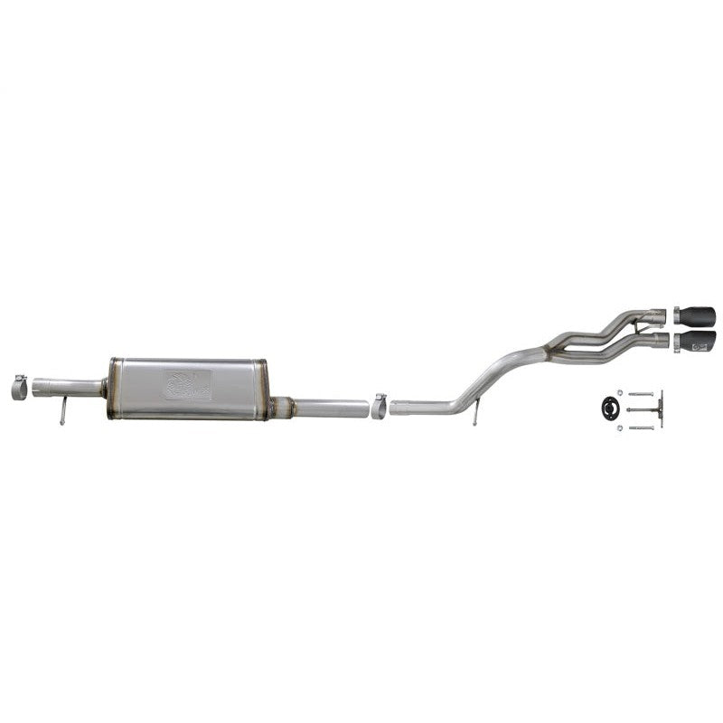 aFe Rebel Series Cat-Back 2.5in Dual Center Exit SS Exhaust w/ Black Tips 07-14 Jeep Wrangler V6