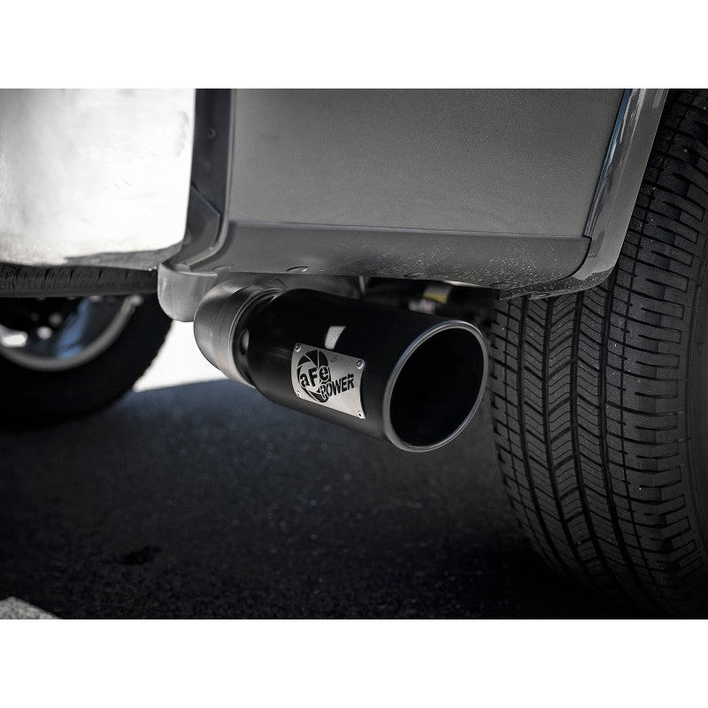 aFe Large Bore-HD 4in 409 SS DPF-Back Exh 18-19 Ford F-150 V6-3.0L (td) w/ Black Tip
