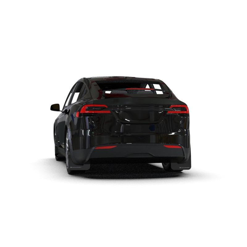 Rally Armor 2022 Tesla Model X/X Plaid Black UR Mud Flap - Metallic Black Logo