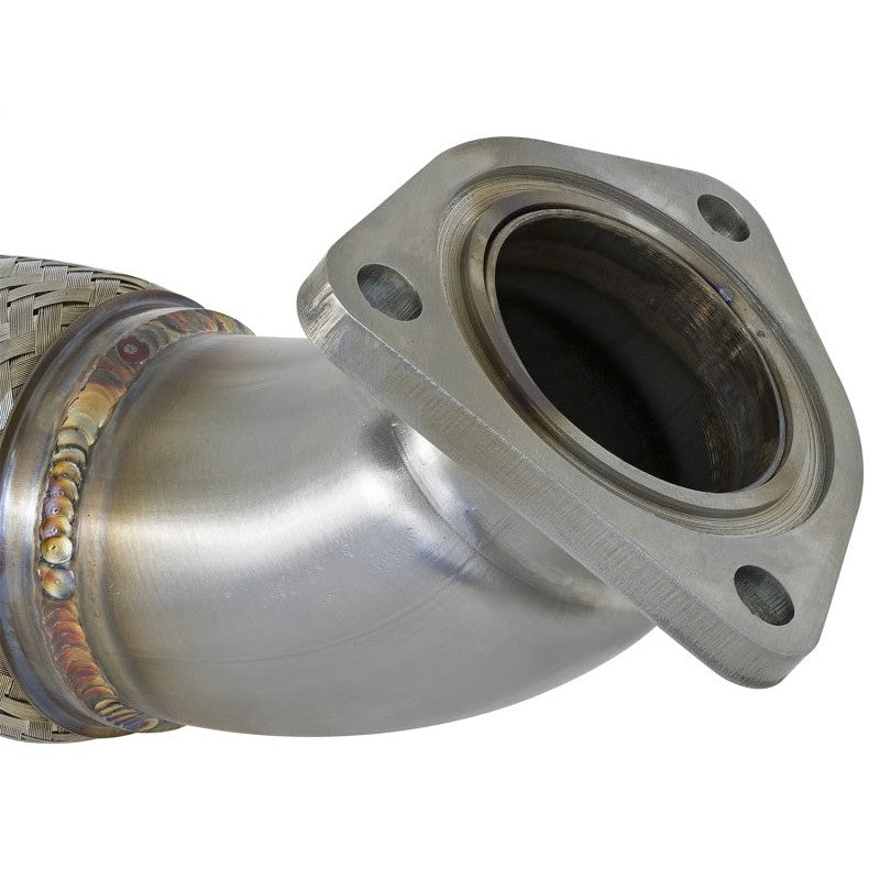 aFe Twisted Steel 3in Rear Down-Pipe/Mid Pipe 2017+ Honda Civic Type R I4 2.0L (t)