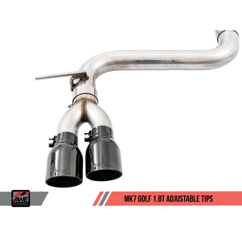 AWE Tuning VW MK7 Golf 1.8T Track Edition Exhaust w/Diamond Black Tips (90mm)