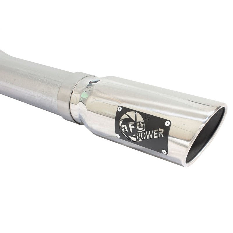 aFe MACHForce XP Exhaust 3in-3.5in SS Single Side Ext CB w/ Polished Tips 15 Ford F150 V8 5.0L CC/SB