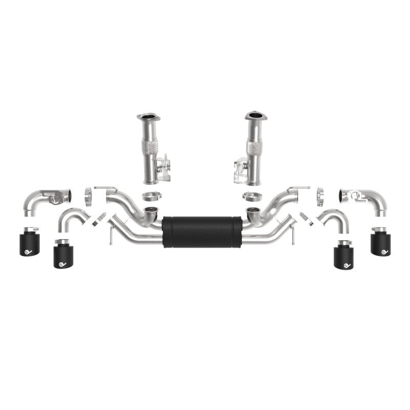 aFe MACH Force-Xp 3in to 2-1/2in 304SS Cat-Back 2020 Chevy Corvette (C8) 6.2L - Black Tip - T1 Motorsports