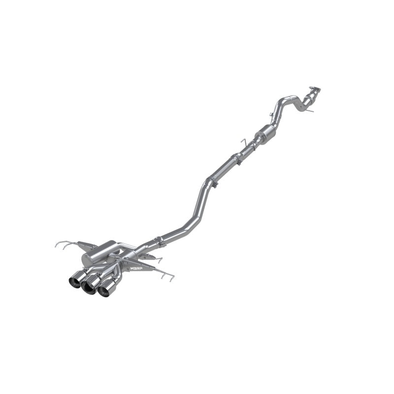 MBRP 17-22 Honda Civic Type R 2.0L T304 Stainless Steel 3.0in Cat-Back w/Triple Center Outlet - T1 Motorsports