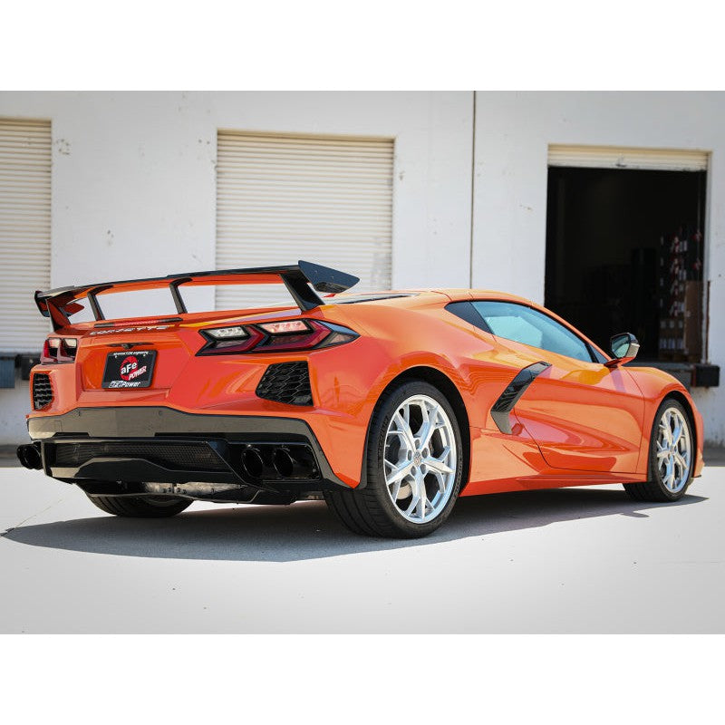 aFe MACH Force-Xp 3in to 2-1/2in 304SS Cat-Back (No Muff.) 2020 Chevy Corvette (C8) 6.2L - Black Tip