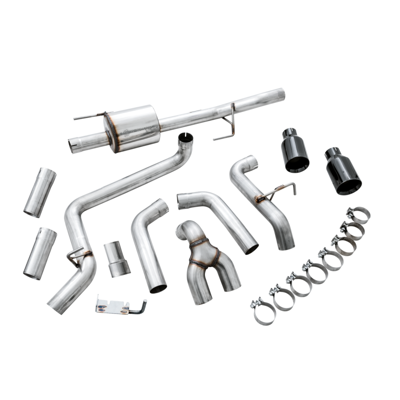 AWE Tuning 2015+ Ford F-150 0FG Dual Exit Performance Exhaust System w/5in Diamond Black Tips