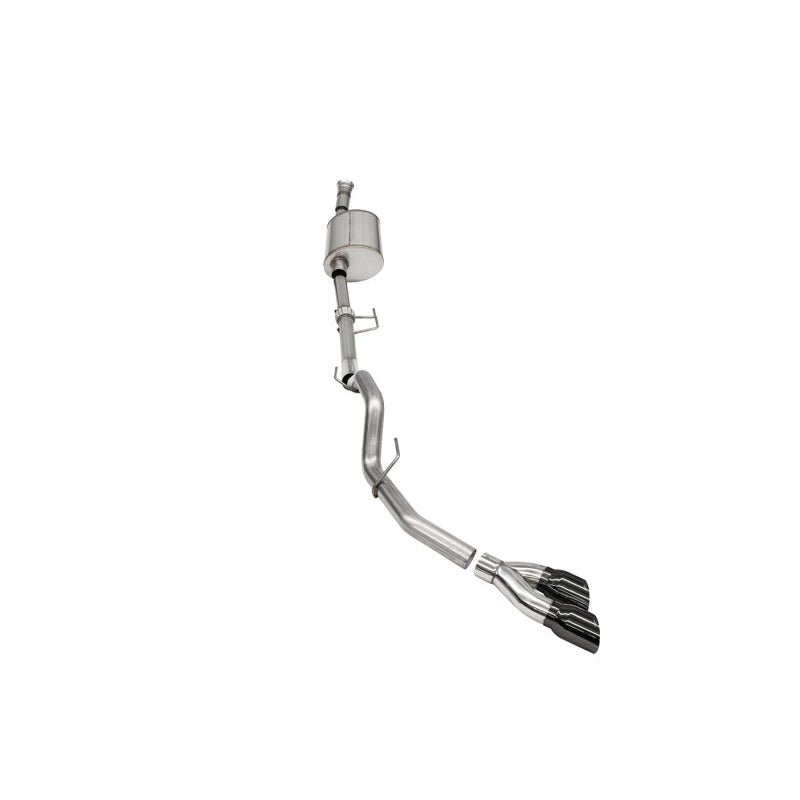 Corsa Sport Cat-Back Exhaust w/Single Side Exit-Black Tips - 2021-2024 Ford F-150 3.5L V6