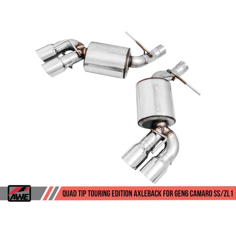 AWE Tuning 16-19 Chevrolet Camaro SS Axle-back Exhaust - Touring Edition (Quad Chrome Silver Tips)