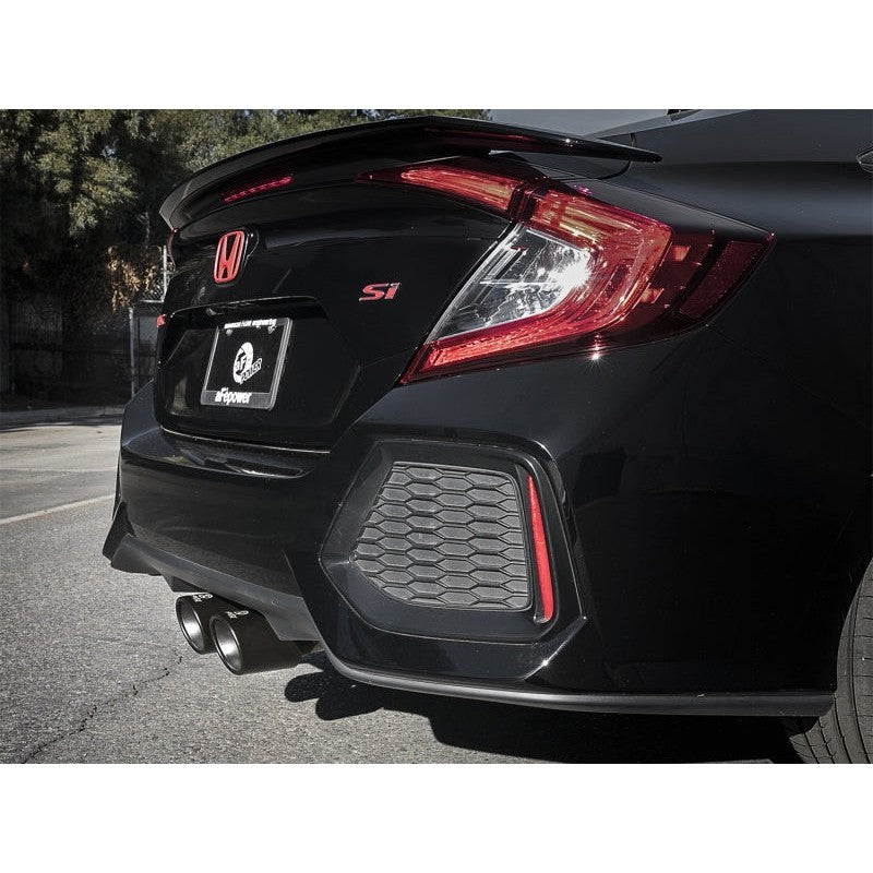 aFe Takeda 3in 304 SS Cat-Back Exhaust w/ Dual Center Black Tips 17+ Honda Civic Si (2dr) I4 1.5L