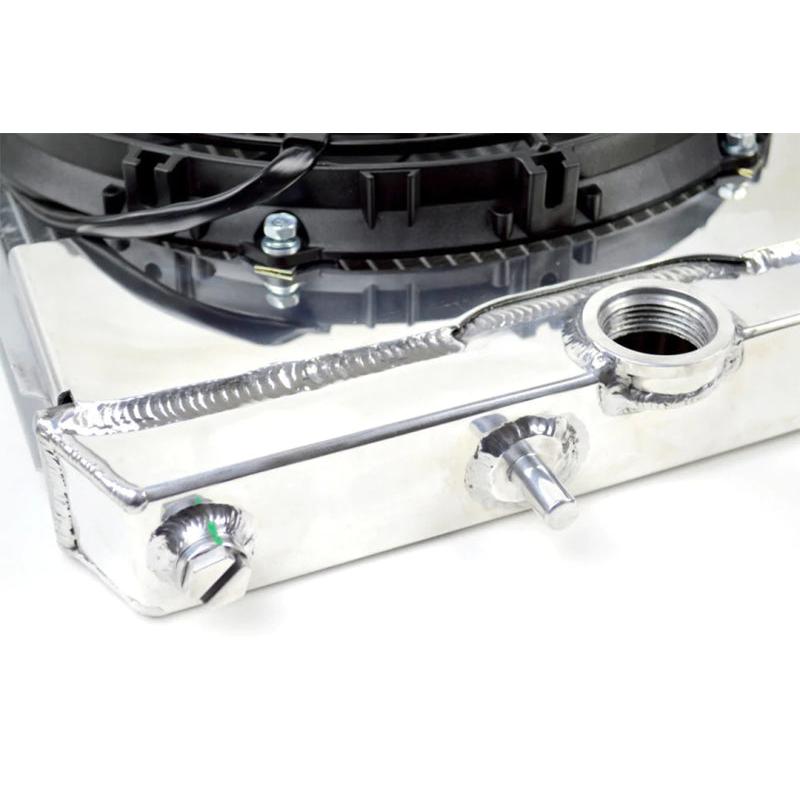 CSF 96-07 Mitsubishi Evo 4/5/6/7/8/9 Full-Slim Radiator w/12in Fan & Shroud/-16AN & Slip On Fitting - T1 Motorsports