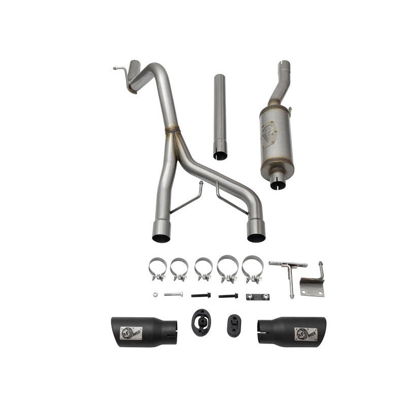 aFe Rebel Series CB 2.5in Dual Center Exit SS Exhaust w/ Black Tips 07-15 Jeep Wrangler 3.6L/3.8L V6