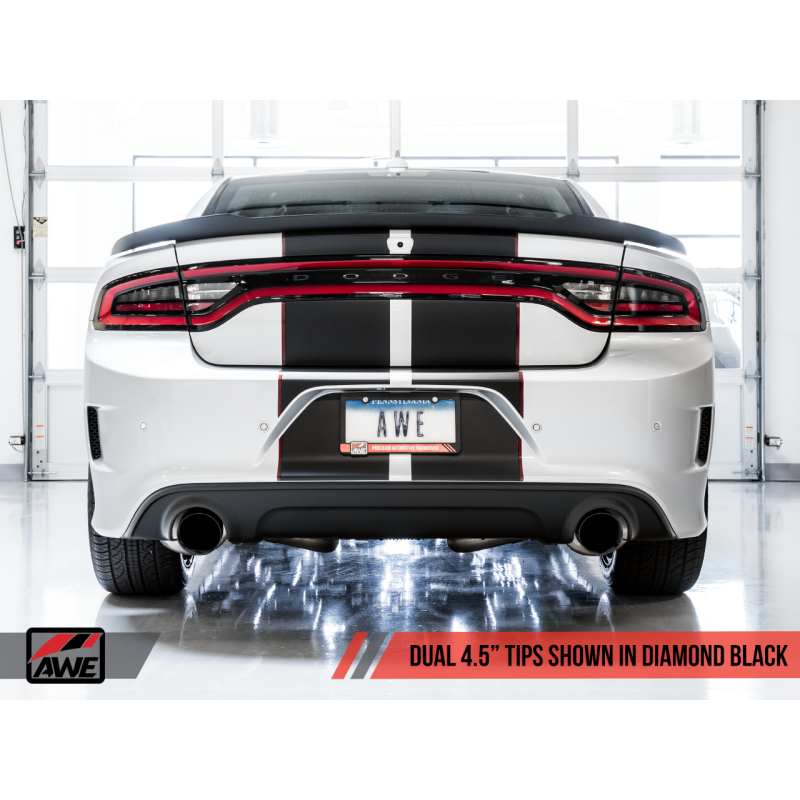 AWE Tuning 2015+ Dodge Charger 6.4L/6.2L Supercharged Track Edition Exhaust - Chrome Silver Tips