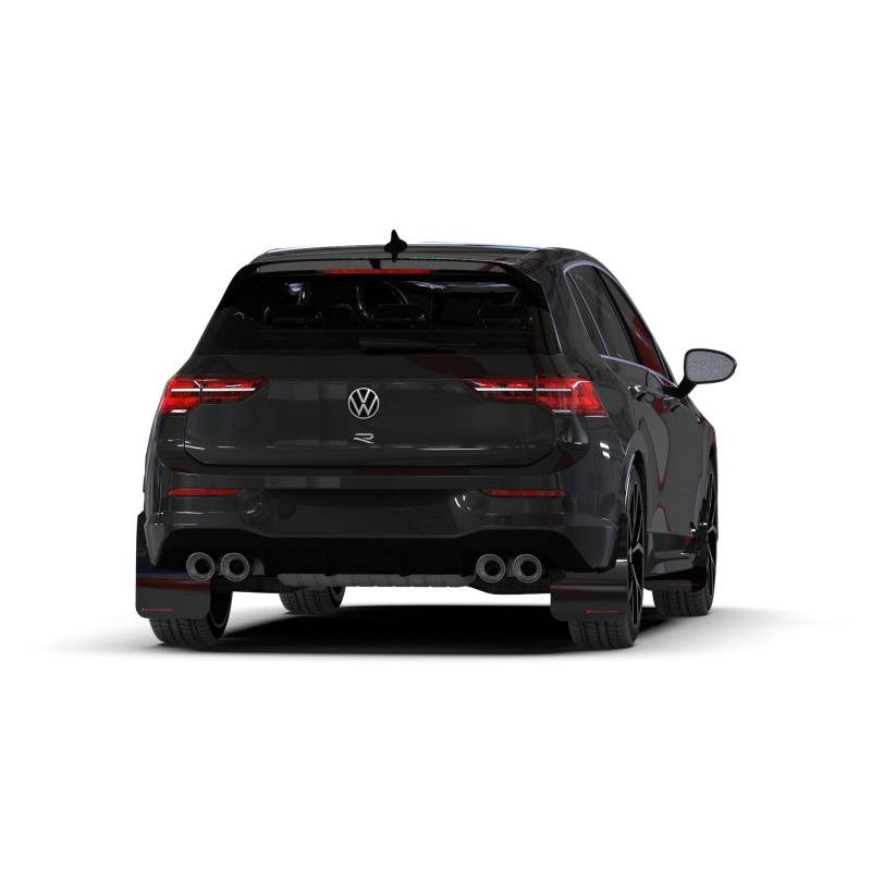 Rally Armor 2022 MK8 Volkswagen Golf GTI/R Black UR Mud Flap w/ White Logo