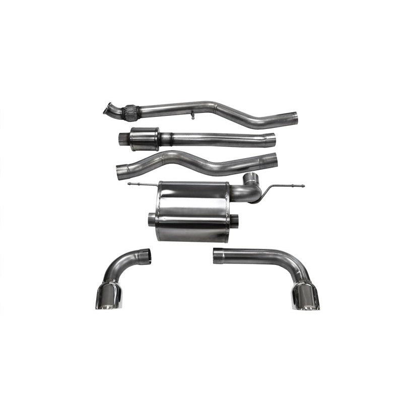 Corsa 12-14 BMW 335i Sedan AWD F30 3in Polished Touring Dual Rear Single 3.5in Tip Cat-Back Exhaust - T1 Motorsports