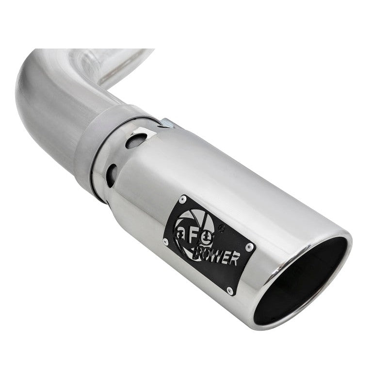 aFe Large Bore-HD 4in 409 SS DPF-Back Exh 18-19 Ford F-150 V6-3.0L (td) w/ Polished Tip