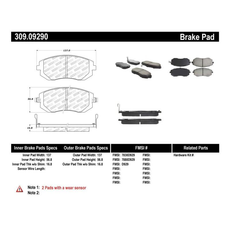 Stoptech 03-10 Subaru Forester/Impreza / 02-12 Subaru Legacy/Outback Sport Brake Pads - Front