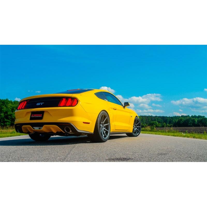 Corsa 3in Touring Axle Back Exhaust - Polished Dual Tips - 2015-2017 Ford Mustang GT 5.0