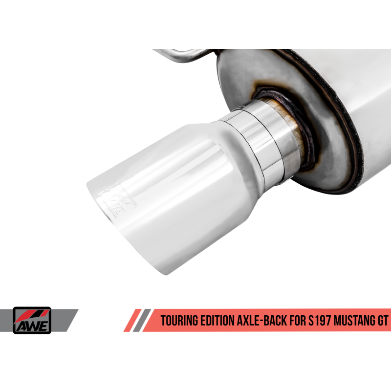 AWE Tuning S197 Mustang GT Axle-back Exhaust - Touring Edition (Chrome Silver Tips)