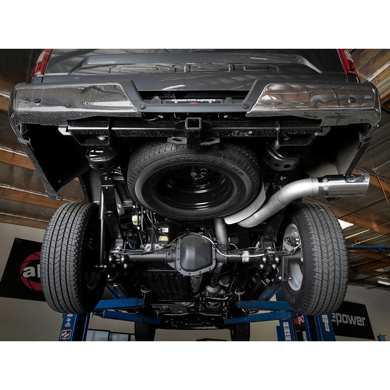 aFe Atlas 4in Aluminized Steel DPF-Back Exh 18-19 Ford F-150 V6-3.0L (td) w/ Polished Tip