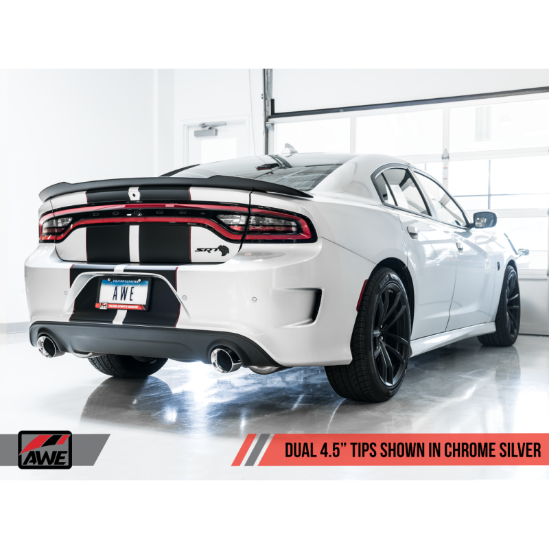 AWE Tuning 2015+ Dodge Charger 6.4L/6.2L SC Non-Resonated Touring Edition Exhaust - Silver Tips
