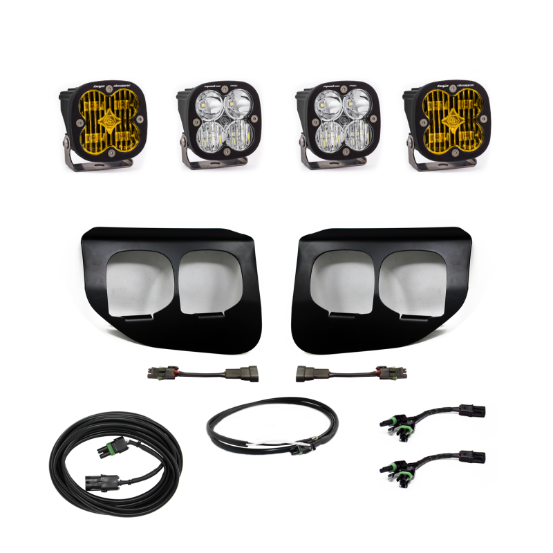 Baja Designs Ford Super Duty (20-On) Fog Lights FPK Amber SAE/Sport DC Baja Designs w/Upfitter - T1 Motorsports