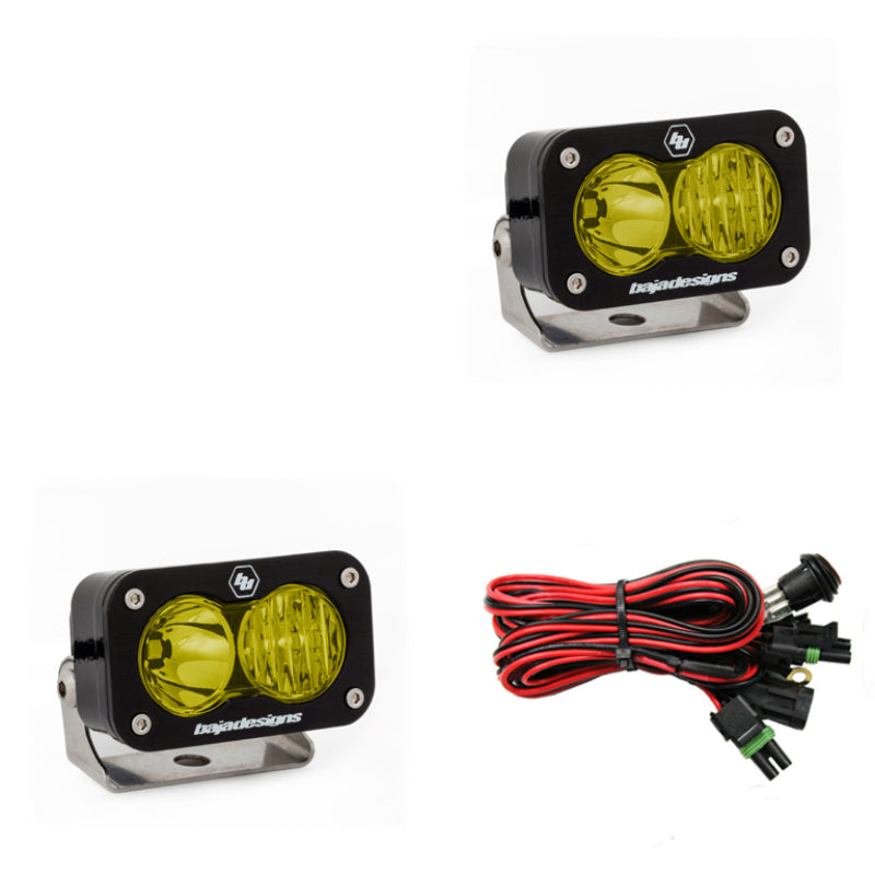 Baja Designs S2 Pro Wide Cornering Pair - LED Amber - T1 Motorsports
