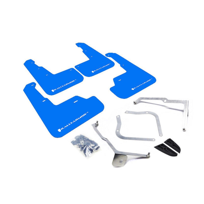 Rally Armor 15-21 Subaru WRX/STI (Sedan ONLY) Blue UR Mud Flap w/ White Logo - T1 Motorsports