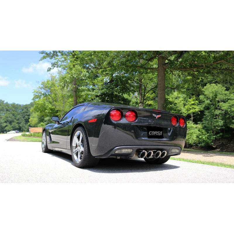 Corsa Sport Axle-Back Exhaust w/4.5in Polished Tips - 2005-2008 Chevrolet Corvette (C6) 6.0L/6.2L