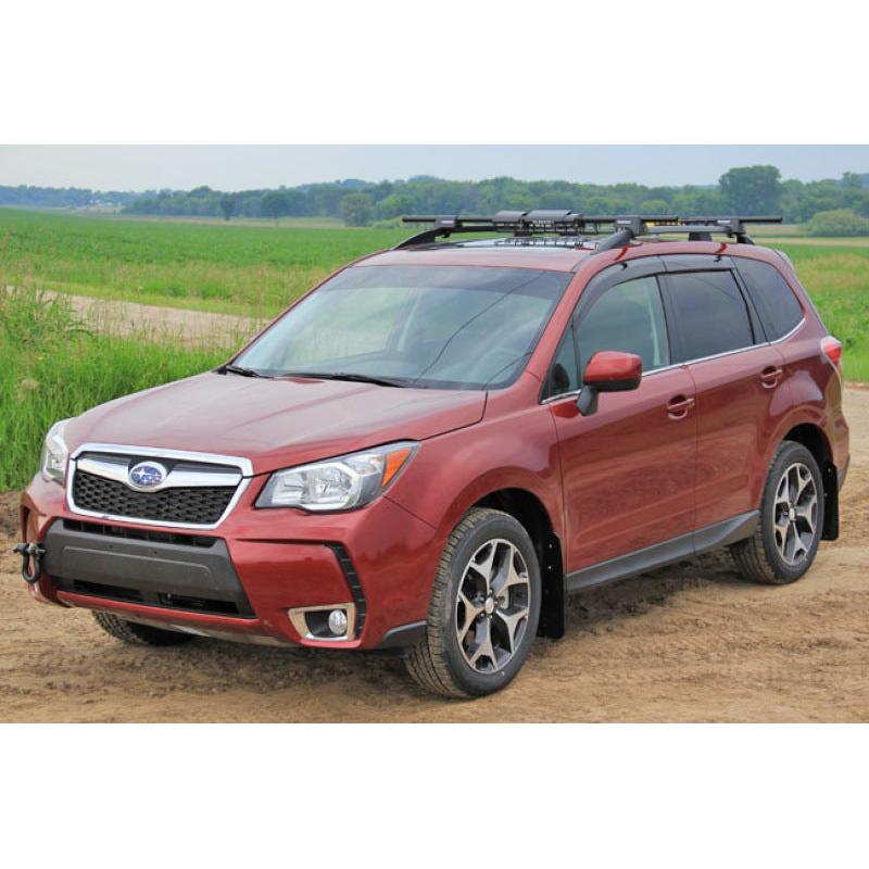 Rally Armor 14-18 Subaru Forester Black Mud Flap w/ Red Logo