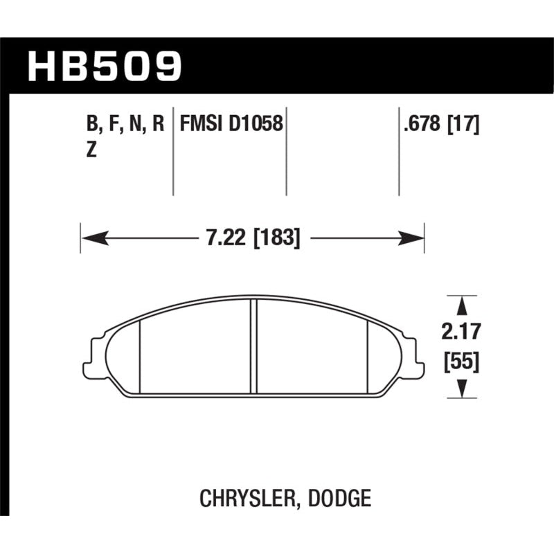 Hawk 05 Chrysler 300C w/ Perf. and HD Suspension Performance Ceramic Street Front Brake Pads - T1 Motorsports