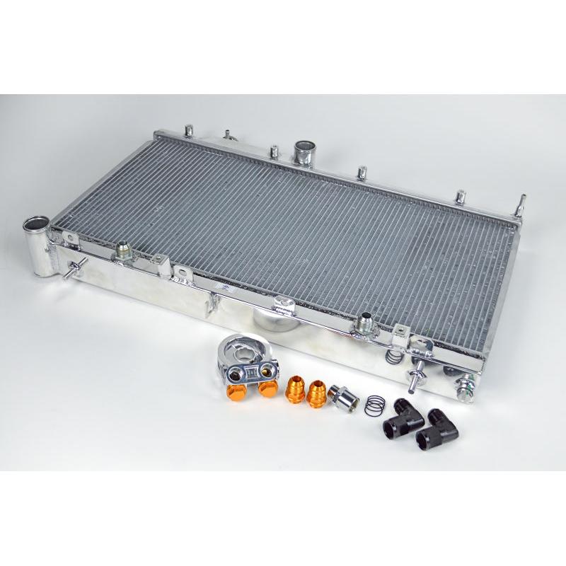 CSF 08-15 Subaru WRX/STI 2-Row Radiator w/Built-In Oil Cooler - T1 Motorsports