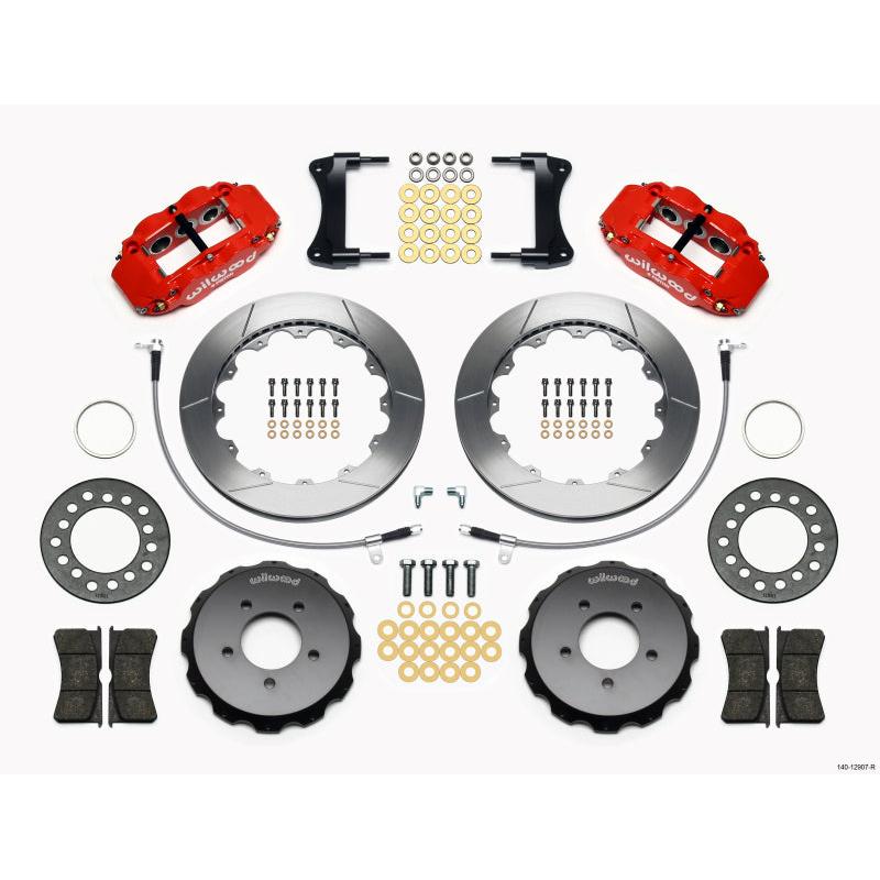 Wilwood Narrow Superlite 6R Front Hat Kit 12.88in Red 2005-Up Mazda Miata w/ Lines - T1 Motorsports