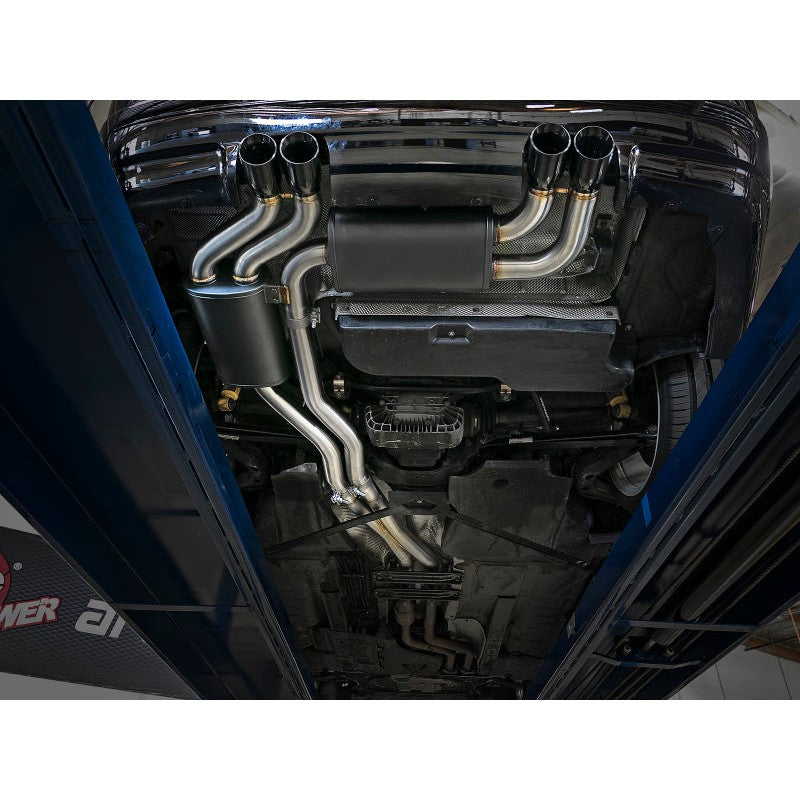 aFe MACH ForceXP 2.5 IN 304 Stainless Steel Cat-Back Exhaust System w/ Black Tips 01-06 BMW M3 (E46)
