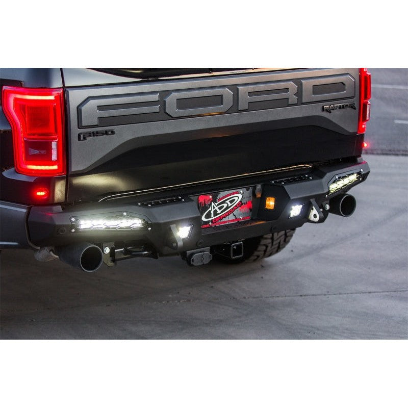 Addictive Desert Designs 17-18 Ford F-150 Raptor HoneyBadger Rear Bumper w/ 10in SR LED Mounts